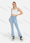 Wholesale Women's Plain High Waist Slant Pocket Flared Leg Casual Jeans - Liuhuamall