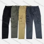 Wholesale Men's Casual Plain Flap Pockets Zip Decor Pleated Drawstring Cargo Pant H9005# preview