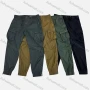 Wholesale Men's Casual Plain Flap Pockets Zip Hem Drawstring Cargo Pant H9007# preview
