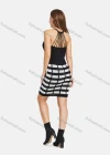 Wholesale Women's Casual Contrast Color Colorblock Print Slim Fit Knit Short Dress 2113# - Liuhuamall