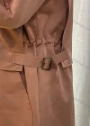 Wholesale Women's Hooded Fuzzy Faux Fur Collar Zipper Buttons Layered Drawstring Belted Pockets Mid Length Coat - Liuhuamall