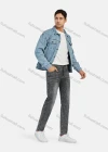 Wholesale Men's Casual Distressed Flap Pockets Long Sleeve Button Down Denim Jacklet - Liuhuamall