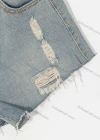 Wholesale Woman's Casual Plain 100%Cotton Pockets Ripped Pearl Decor Distressed Shorts - Liuhuamall
