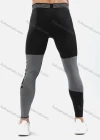 Wholesale Men's Athletic Workout Elastic Waist Colorblock Letter Print Ankle Length Gym Running Leggings N207# - Liuhuamall