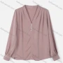 Wholesale Women's Causal V Neck Long Sleeve Pearl Plain Blouse preview