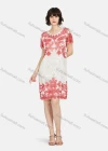 Wholesale Women's Elegant Short Sleeve Embroidered Lace Knee Length Dress - Liuhuamall