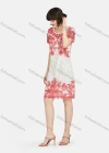 Wholesale Women's Elegant Short Sleeve Embroidered Lace Knee Length Dress - Liuhuamall