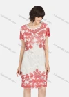 Wholesale Women's Elegant Short Sleeve Embroidered Lace Knee Length Dress - Liuhuamall