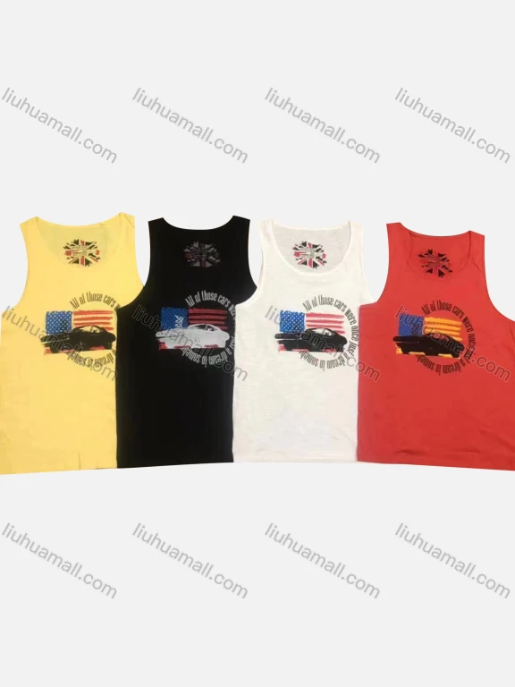Wholesale Men's Casual Graphic Round Neck Tank Top