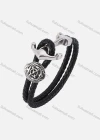 Wholesale Genuine Leather Stainless Steel Toggle Clasps Bracelet SP0181# - Liuhuamall