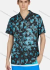 Wholesale Men's Lapel Short Sleeve Button Down Letter Graphic Print Casual Shirt - Liuhuamall