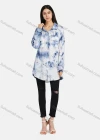 Wholesale Women's Collar Drop Shoulder Button Down Buckle Strap Cuff Flap Pockets Sequin Decor Tie Dye Curved Hem Tunic - Liuhuamall