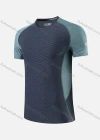 Wholesale Men's Quick Dry Comfy Chevron Sttiching Color Workout Short Sleeve Round Neck T-Shirt 8720# - Liuhuamall
