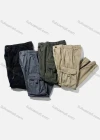 Wholesale Men's Casual Plain Straight Leg Ankle Length Drawstring Cargo Pants - Liuhuamall