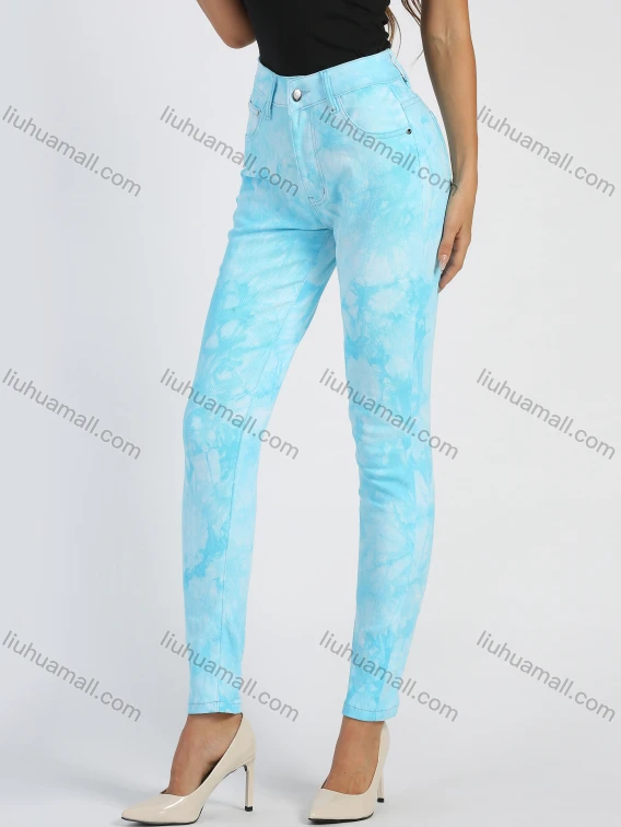Wholesale Women's Fashion High Waist Tie Dye Patch Pocket Skinny Pant, Guangzhou Clothing Wholesale Market & Suppliers - LIUHUAMALL, Women