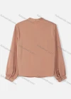 Wholesale Women's Causal Tie Neck Long Sleeve Plain Blouse - Liuhuamall