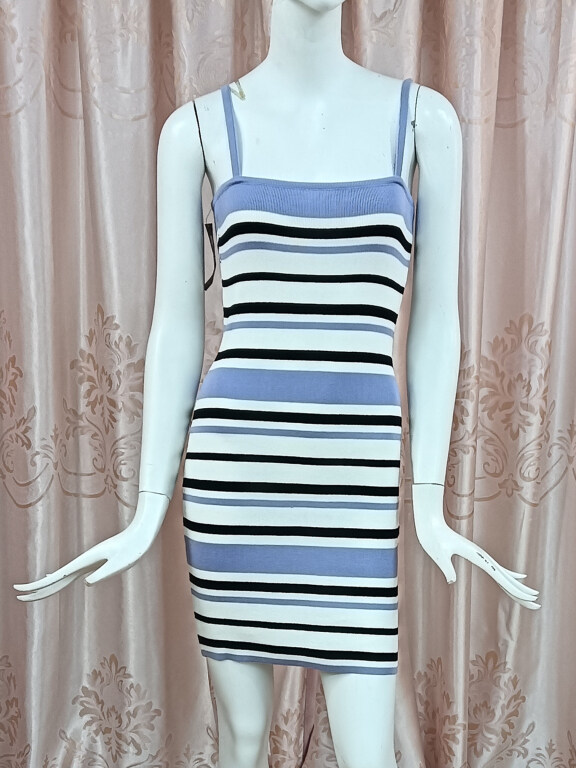 Women's Casual Ruched Striped Cami Dress, Clothing Wholesale Market -LIUHUA, Dresses