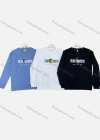 Wholesale Men's 100%Cotton Casual Letter Print Round Neck Long Sleeve T-Shirt - Liuhuamall