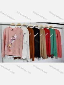 Wholesale Women's Casual Crew Neck Long Sleeve Graphic T-shirt, LIUHUA CLOTHING WHOLESALE