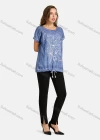 Wholesale Women's Casual Round Neck Short Sleeve Drawstring Floral Print Plain Tunic - Liuhuamall