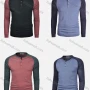 Wholesale Men's Casual Silm Fit Long-Sleeve Colorblock Henley Shirt preview