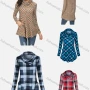 Wholesale Women's Casual Cowl Neck Long Sleeve Dual Pocket Plaid Print Tunic preview
