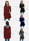 Wholesale Women's Dual Pocket Drawstring Casual Hoodie Sweatshirt - Liuhuamall