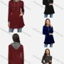 Wholesale Women's Dual Pocket Drawstring Casual Hoodie Sweatshirt preview
