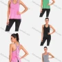 Wholesale Women's Scoop Neck Contrast Trim Space Dye Workout Running Tank Top preview