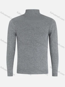 Wholesale Men's Casual Long Sleeve Ribbed Knit High Neck Plain Sweater, LIUHUA CLOTHING WHOLESALE