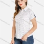 Wholesale Women's Collared Allover Print Button Down Short Sleeve Casual Shirt preview