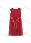 Wholesale Girls Sleeveless Zip Back Embroidery Beads Lace Flower Girl Dress - Liuhuamall
