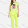 Wholesale Women's Summer Round Neck Graphic Print Tee&Pants Set preview