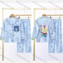 Wholesale Boys Cute Cartoon Lapel Pocket Button Down Long Sleeve Lounge Pajamas 2 Piece Set 1# preview
