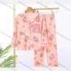 Wholesale Girls Cute Cartoon Letter Lapel Pocket Button Down Long Sleeve Lounge Pajamas 2 Piece Set 10# Pink Clothing Wholesale Market Liuhua