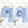Wholesale Boys Cartoon Print Lapel Pocket Button Down Long Sleeve Lounge Pajamas 2 Piece Set 14# preview
