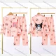 Wholesale Girls Lovely Cartoon Letter Lapel Pocket Button Down Long Sleeve Lounge Pajamas 2 Piece Set 2# Pink Clothing Wholesale Market Liuhua