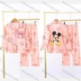 Wholesale Girls Cute Cartoon Letter Print Lapel Pocket Button Down Long Sleeve Lounge Pajamas 2 Piece Set 21# preview