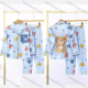 Wholesale Boys Cartoon Bear Letter Lapel Pocket Button Down Long Sleeve Lounge Pajamas 2 Piece Set 22# Blue Wholesale Clothing Market & Suppliers -LIUHUAMALL