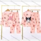 Wholesale Girls Lovely Cartoon Letter Lapel Pocket Button Down Long Sleeve Lounge Pajamas 2 Piece Set 24# Pink Clothing Wholesale Market Liuhua