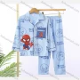 Wholesale Boys Cartoon Letter Lapel Pocket Button Down Long Sleeve Lounge Pajamas 2 Piece Set 6# preview
