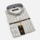 Men's Casual 100% Cotton Striped Button Down Long Sleeve Shirts 7-8# Khaki Clothing Wholesale Market -LIUHUA