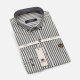 Men's Casual 100% Cotton Striped Button Down Long Sleeve Shirts YM5# Gray Clothing Wholesale Market -LIUHUA