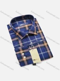 Wholesale Men's Casual Plaid Print Button Down Long Sleeve Shirts YM010#, LIUHUA CLOTHING WHOLESALE