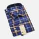 Men's Casual Plaid Print Button Down Long Sleeve Shirts YM010# Blue Clothing Wholesale Market -LIUHUA