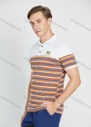 Wholesale Men's Casual Striped Print Short Sleeve Polo Shirt - Liuhuamall
