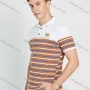 Wholesale Men's Casual Striped Print Short Sleeve Polo Shirt preview