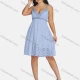 Wholesale Women's Sexy Deep V Neck Hollow Out Guipure Lace Short Cami Dress 6513# Blue Bell Clothing Wholesale Market Liuhua