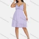 Wholesale Women's Sexy Deep V Neck Hollow Out Guipure Lace Short Cami Dress 6513# Lavender Clothing Wholesale Market Liuhua