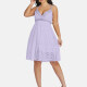 Women's Sexy Deep V Neck Hollow Out Guipure Lace Short Cami Dress 6513# Lavender Clothing Wholesale Market -LIUHUA